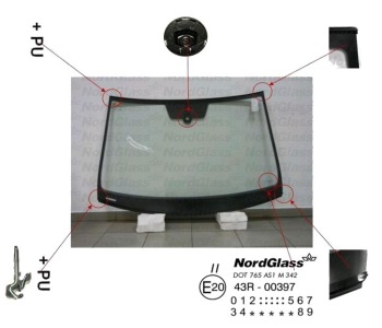 Челно стъкло NordGlass за SEAT LEON (5F1) хечбек от 2012