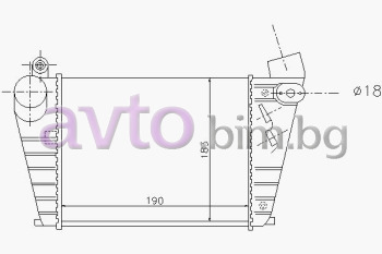 Интеркулер размер 190/185/64 за VOLKSWAGEN GOLF IV (1J1) товарен от 2000 до 2004