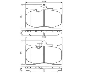 Комплект спирачни накладки BOSCH за LEXUS GS (GRS19, UZS19, URS19) от 2005 до 2011