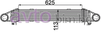 Интеркулер размер 625/130/50 за MERCEDES C (S204) комби от 2007 до 2014