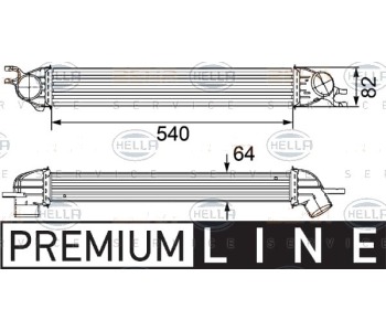 Интеркулер (охладител за въздуха на турбината) HELLA 8ML 376 746-451