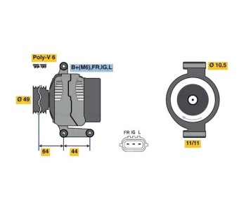 Генератор 105 [A] BOSCH за MINI CLUBMAN (R55) от 2006 до 2014