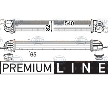 Интеркулер (охладител за въздуха на турбината) HELLA 8ML 376 780-701