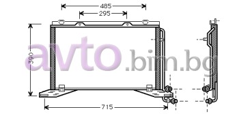 Климатичен радиатор размер 610/330/16 за MERCEDES E (S210) комби от 1996 до 2003