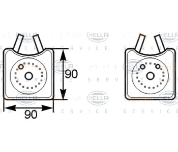 Маслен радиатор, двигателно масло HELLA 8MO 376 778-001 за VOLKSWAGEN GOLF IV (1J1) от 1997 до 2005