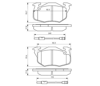 Комплект спирачни накладки BOSCH за PEUGEOT 205 I (741B, 20D) кабриолет от 1986 до 1995