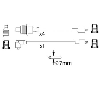 Комплект запалителни кабели BOSCH за PEUGEOT 309 I (10C, 10A) от 1985 до 1989