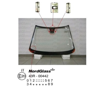 Челно стъкло NordGlass за PEUGEOT 206 (2E/K) комби от 2002 до 2009