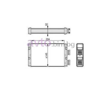 Радиатор за парно размер 205/145/32 за BMW 3 Ser (E46) комби от 1999 до 2001