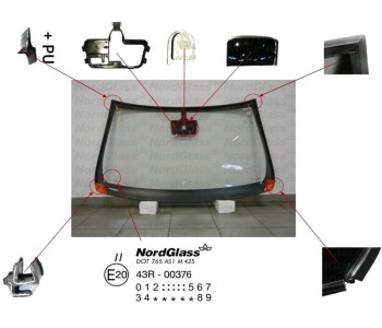 Челно стъкло NordGlass за OPEL INSIGNIA A (G09) седан от 2008 до 2017