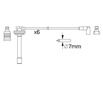 Комплект запалителни кабели BOSCH за OPEL MONTEREY A (M92) от 1991 до 1998