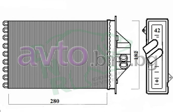 Радиатор за парно размер 280/182/42 за CHRYSLER VOYAGER (GS) от 1995 до 2001