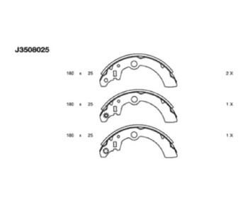 Комплект спирачни челюсти NIPPARTS за SUZUKI IGNIS (MH) от 2003 до 2008