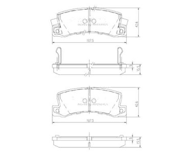 Комплект спирачни накладки NIPPARTS за TOYOTA AVENSIS (_T22_) Liftback от 1997 до 2003