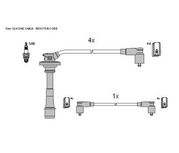 Комплект запалителни кабели STARLINE за TOYOTA AVENSIS (_T22_) комби от 1997 до 2003