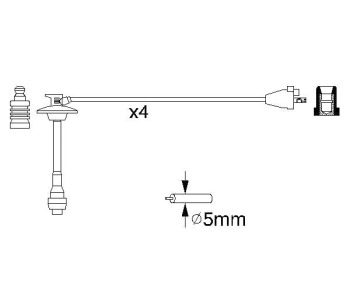 Комплект запалителни кабели BOSCH за TOYOTA AVENSIS (_T22_) комби от 1997 до 2003
