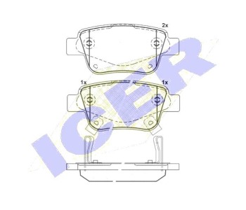 Комплект спирачни накладки Ultra Premium ICER за TOYOTA AVENSIS (_T25_) седан от 2003 до 2008