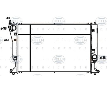 Радиатор, охлаждане на двигателя HELLA 8MK 376 753-741 за TOYOTA AVENSIS (_T25_) седан от 2003 до 2008