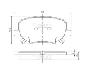 Комплект спирачни накладки NIPPARTS за TOYOTA AVENSIS VERSO (_M2_) от 2001 до 2009