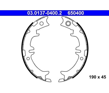 Комплект спирачни челюсти, ръчна спирачка ATE за LEXUS IS I (JCE1_, GXE1_) от 1999 до 2005