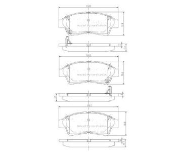 Комплект спирачни накладки NIPPARTS за TOYOTA COROLLA (_E11_) Liftback от 1997 до 2002