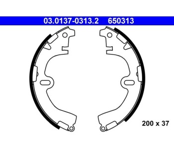Комплект спирачни челюсти ATE за TOYOTA COROLLA (_E11_) Compact от 1997 до 2002
