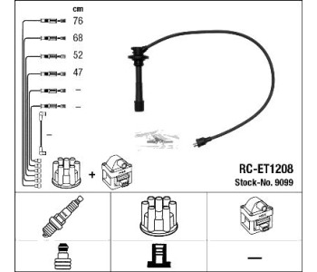 Комплект запалителни кабели NGK за TOYOTA CARINA II (_T17_) от 1987 до 1992