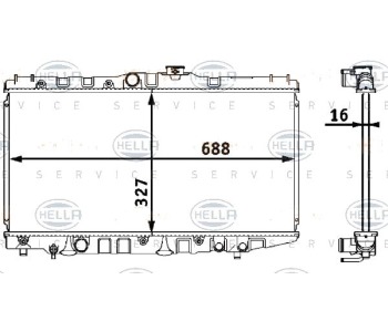 Радиатор, охлаждане на двигателя HELLA 8MK 376 708-151 за TOYOTA CARINA II (_T17_) седан от 1987 до 1992