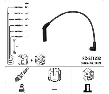 Комплект запалителни кабели NGK за TOYOTA COROLLA FX (E8B) Compact от 1984 до 1988