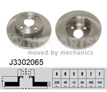 Спирачен диск плътен Ø238mm NIPPARTS за TOYOTA COROLLA (_E9_) седан от 1987 до 1994