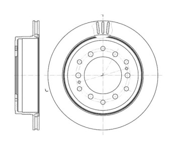 Спирачен диск вентилиран Ø312mm ROADHOUSE за TOYOTA LAND CRUISER (J120) от 2002 до 2009