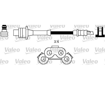 Комплект запалителни кабели VALEO за TOYOTA LITEACE (_R2__V) товарен от 1992 до 1995