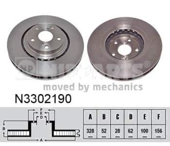 Спирачен диск Ø328mm NIPPARTS за TOYOTA RAV4 IV (_A4_) от 2012