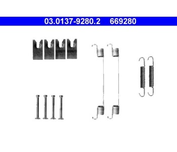 Комплект принадлежности, спирани челюсти ATE за NISSAN NOTE (E11, NE11) от 2006 до 2012