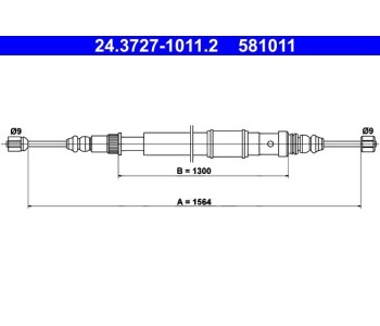 Жило ръчна спирачка ATE за RENAULT 19 II (S53_) товарен от 1992 до 1995