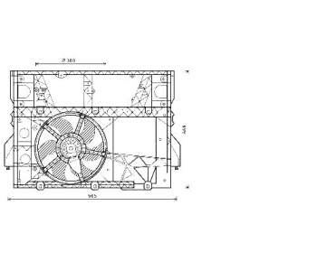 Вентилатор охлаждане на двигателя P.R.C за OPEL MOVANO (J9) пътнически от 1998 до 2010