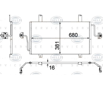 Кондензатор климатизации HELLA за RENAULT MASTER II (JD) пътнически от 1998 до 2011
