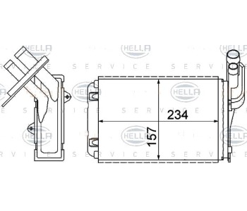 Топлообменник, отопление на вътрешното пространство HELLA 8FH 351 311-631 за RENAULT CLIO I (B/C57_, 5/357_) от 1990 до 1998