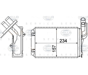 Топлообменник, отопление на вътрешното пространство HELLA 8FH 351 311-631 за RENAULT 19 II (L53_) Chamade от 1992 до 2003