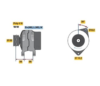 Генератор 110 [A] BOSCH за VOLVO S40 I (VS) от 1995 до 2004