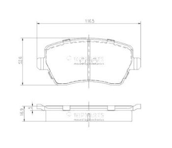 Комплект спирачни накладки NIPPARTS за RENAULT MODUS (F/JP0_) от 2004 до 2012