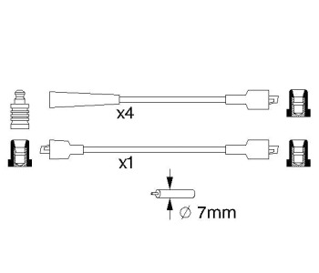Комплект запалителни кабели BOSCH за RENAULT TRAFIC I (P6) платформа от 1980 до 1989