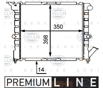 Радиатор, охлаждане на двигателя HELLA 8MK 376 716-061 за RENAULT 5 SUPER (B/C40_) от 1984 до 1996