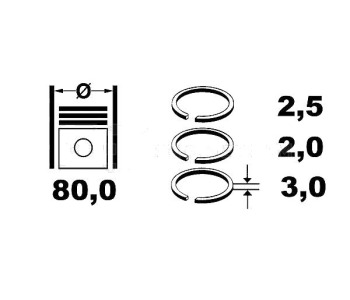 Комплект сегменти (+0.00mm) ET ENGINE TEAM за RENAULT SCENIC I (JA0/1_) от 1999 до 2003