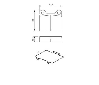 Комплект спирачни накладки BOSCH за VOLVO 240 (P242, P244) от 1974 до 1993