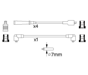 Комплект запалителни кабели BOSCH за VOLVO 240 (P242, P244) от 1974 до 1993