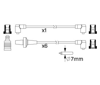 Комплект запалителни кабели BOSCH за VOLVO 240 (P242, P244) от 1974 до 1993