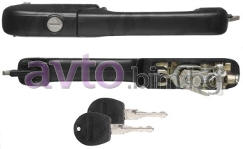 Дръжка за врата - външна предна дясна к-т. с патрон и ключове 93-96 за VOLKSWAGEN PASSAT B3/B4 (3A2, 35I) седан от 1988 до 1996