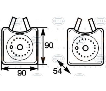 Маслен радиатор, двигателно масло HELLA 8MO 376 778-031 за VOLKSWAGEN GOLF IV (1J5) комби от 1999 до 2006