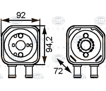 Маслен радиатор, двигателно масло HELLA 8MO 376 778-041 за AUDI A4 (8E2, B6) от 2000 до 2004